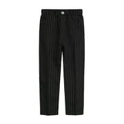 Fall Winter Savings Clearance 2024! Loopsun Toddler Boys' School Uniform Pant, Toddler Kids Big Boy Fashion Cute Solid Color Stripe Casual School Uniform Suit Pants Trousers Black